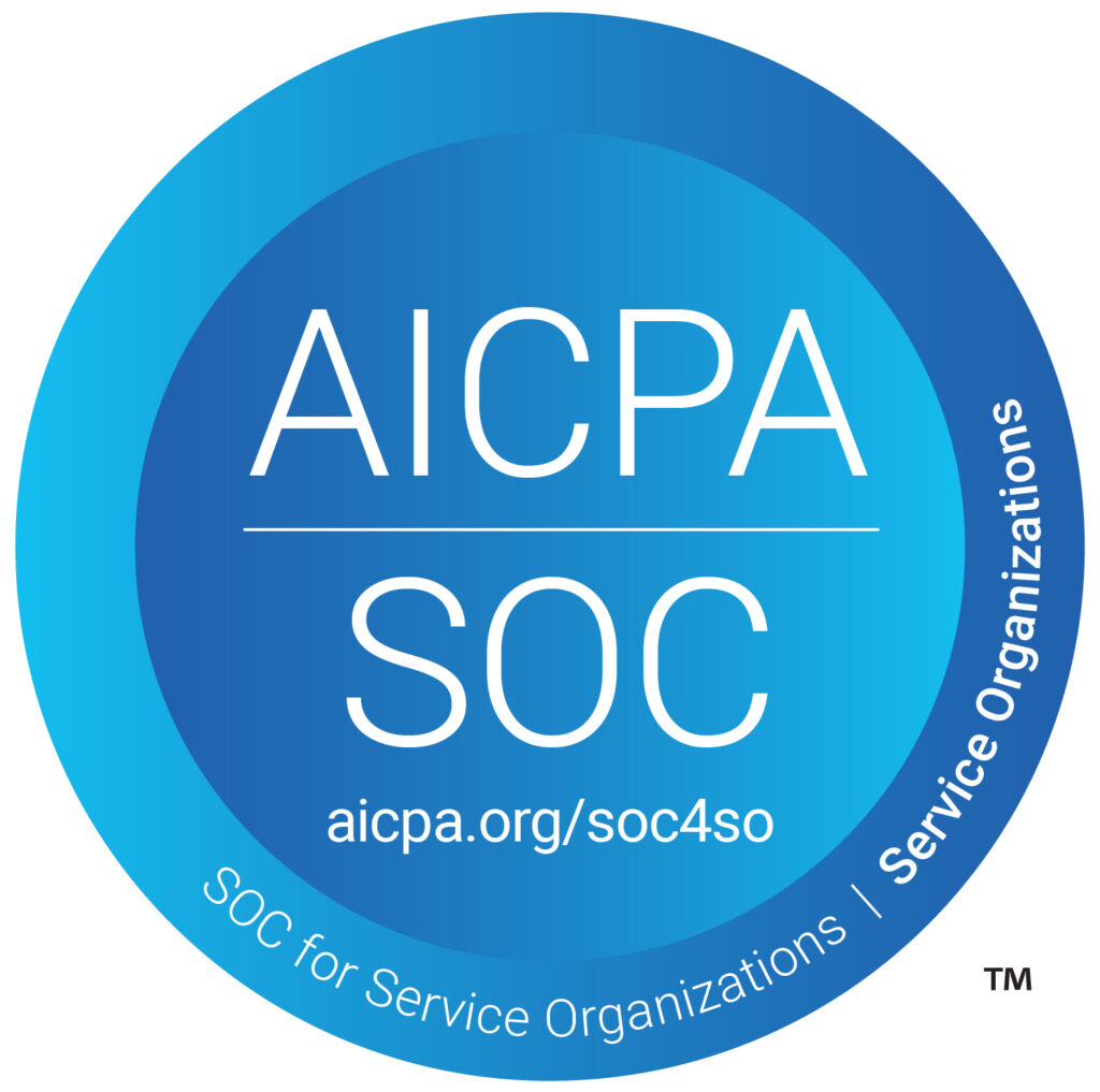 Logo for the American Institute of Certified Public Accountants (AICPA) SOC used by Service Organizations